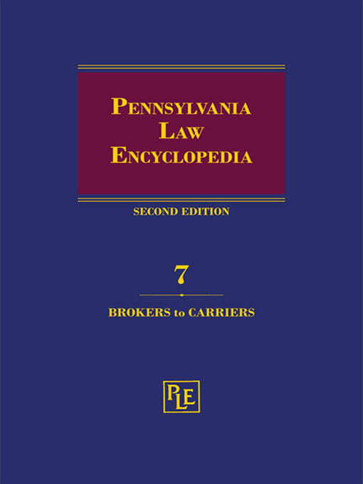 Title details for Pennsylvania Law Encyclopedia by Publisher's Editorial Staff - Wait list